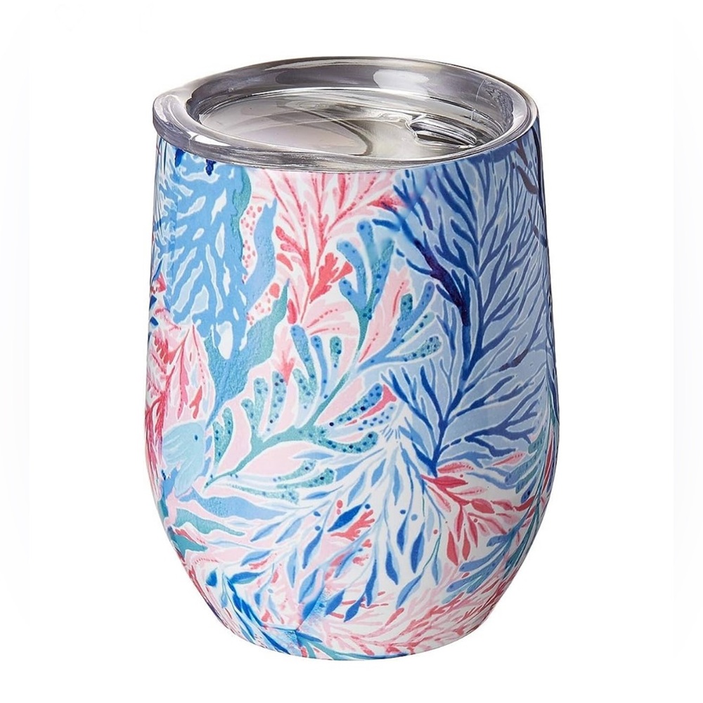 NWT 🌸LILLY PULITZER🌸 Insulated Stemless Tumbler … *KALEIDOSCOPE CORAL* … 12 oz